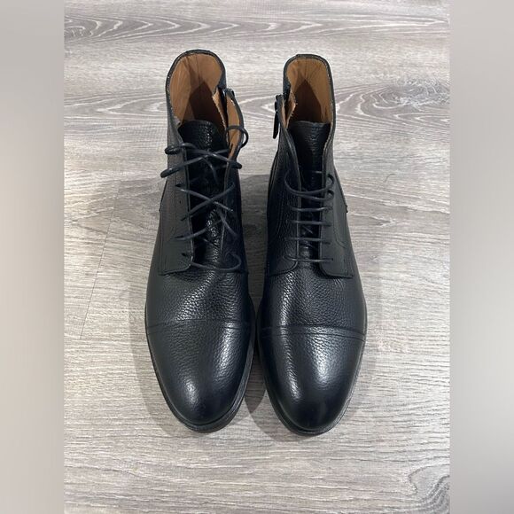 New Boss Oracle Cap Toe Men Boots Size 7.5 Black - Picture 1 of 10
